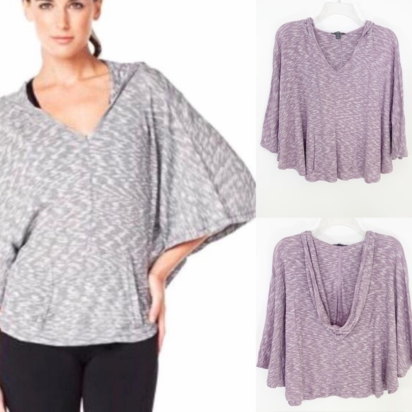 ALO Yoga Tops - Alo Yoga Knit Space Dye Hooded Circle Top Poncho